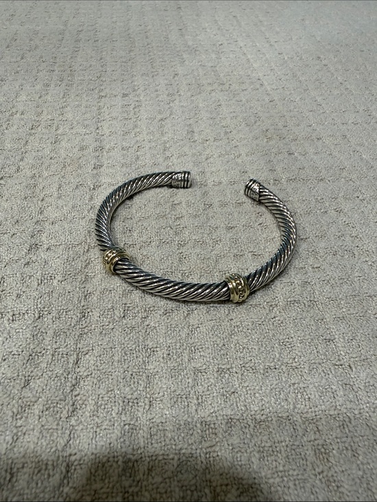 David Yurman Jewelry - David Yurman Two-Tone Cable Cuff Bracelet - Silver and Gold